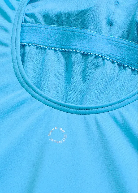 Rychleschnouc&iacute; sportovn&iacute; jednod&iacute;ln&eacute; plavky se sportovn&iacute;mi z&aacute;dy, bonprix