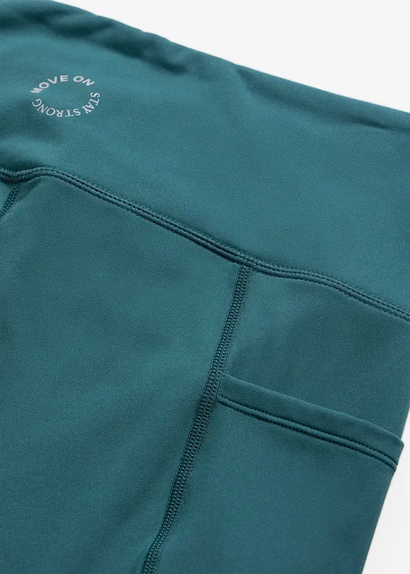 Pohodln&eacute; sportovn&iacute; leg&iacute;ny s kapsou na mobil, rychleschnouc&iacute;, bonprix