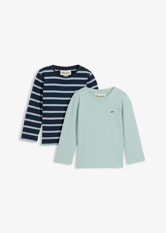 Tričko s dlouh&yacute;m ruk&aacute;vem, z čist&eacute; organick&eacute; bavlny (2 ks v balen&iacute;), bonprix