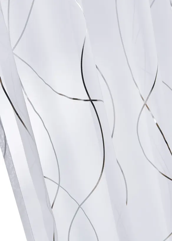 Záclona s lesklým potiskem a recyklovaným polyesterem (1 ks v balení), bonprix