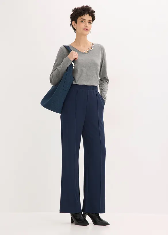 Triko s dlouh&yacute;m ruk&aacute;vem a kroužky, bonprix