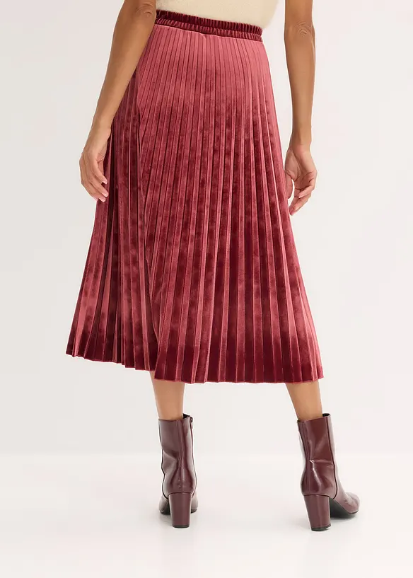 Plisovaná sukně z jemného sametu, bonprix
