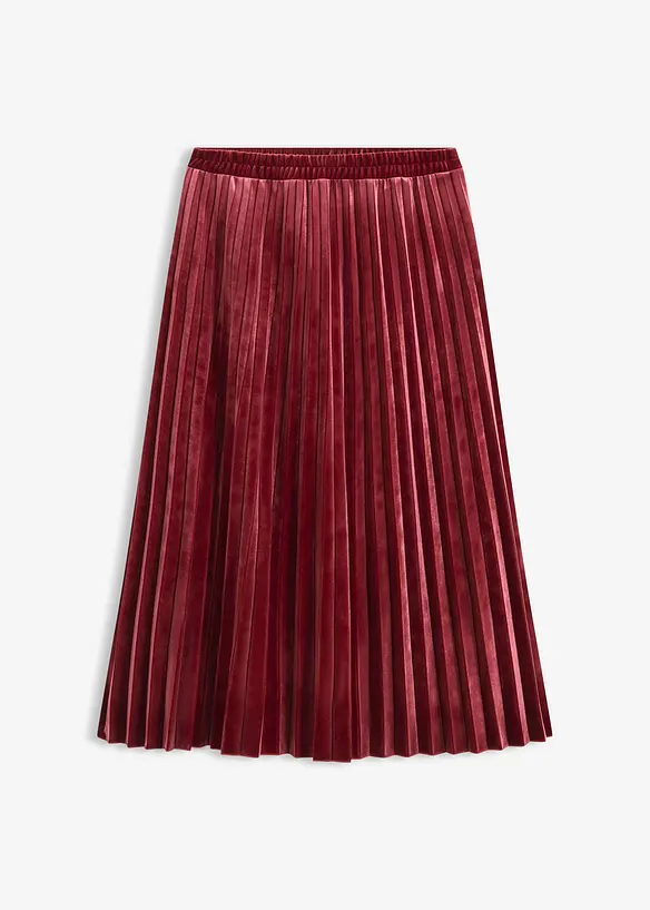 Plisovaná sukně z jemného sametu, bonprix