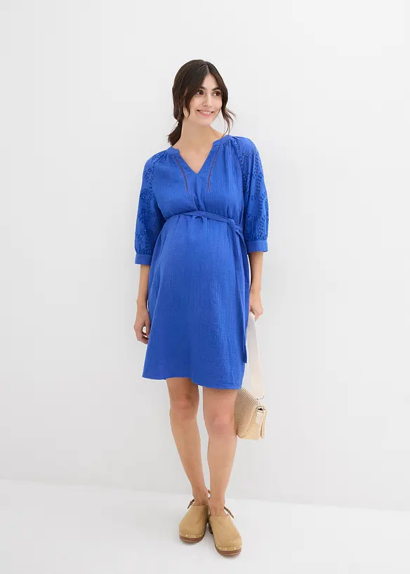 Těhotenské šaty z čistě bavlněného mušelínu, bonprix