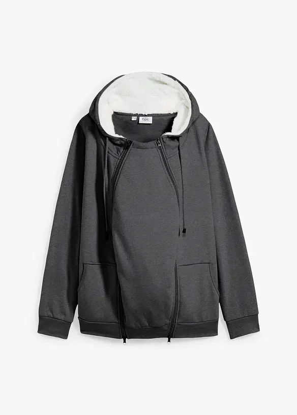 Těhotensk&aacute; mikina 3 v 1 se vsadkou na miminko, s hebkou vnitřn&iacute; stranou, bonprix