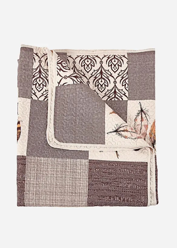 Přehoz s nati&scaron;těn&yacute;m patchworkem, bonprix