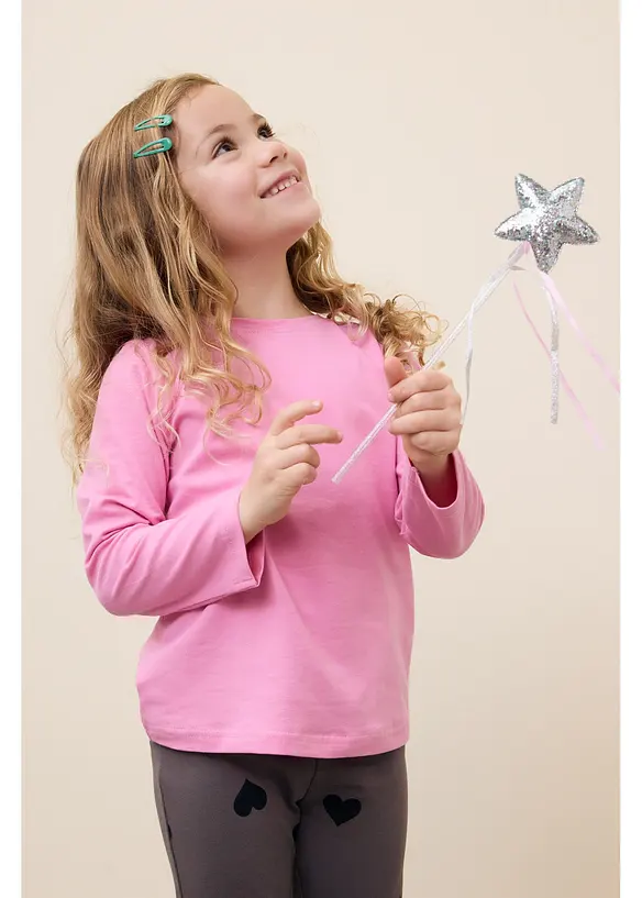 Triko s dlouh&yacute;m ruk&aacute;vem, z elastick&eacute; směsi s organickou bavlnou (3 ks v balen&iacute;), bonprix