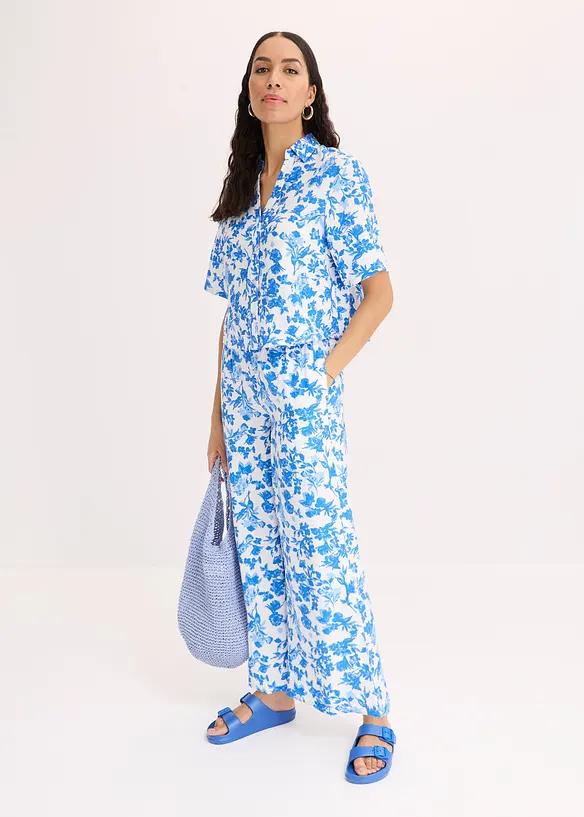 Kalhotov&aacute; sukně ze spl&yacute;vav&eacute; visk&oacute;zov&eacute; směsi, bonprix