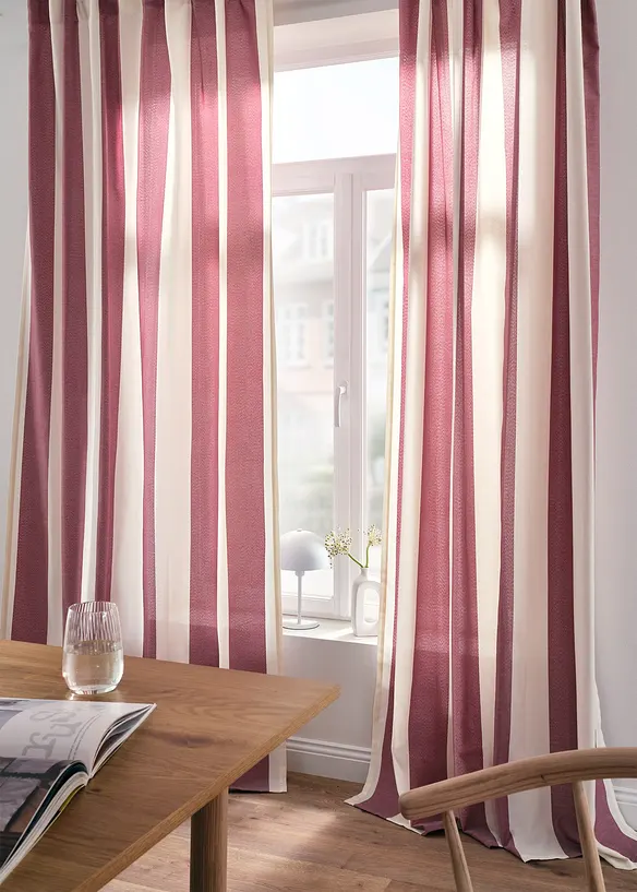 Závěs s pruhy a recyklovaným polyesterem (1 ks), bonprix