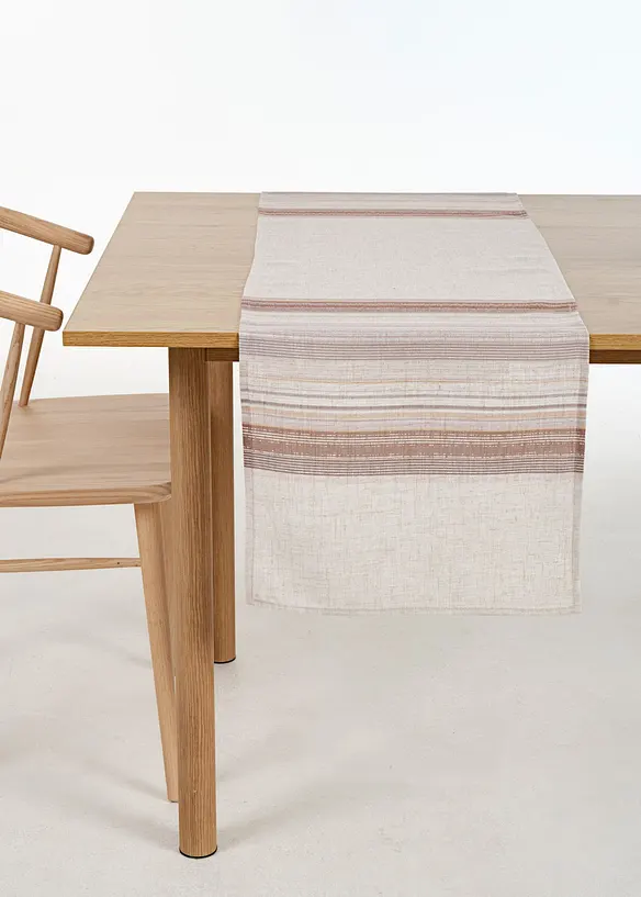 Běhoun na stůl s pod&iacute;lem lnu, bonprix