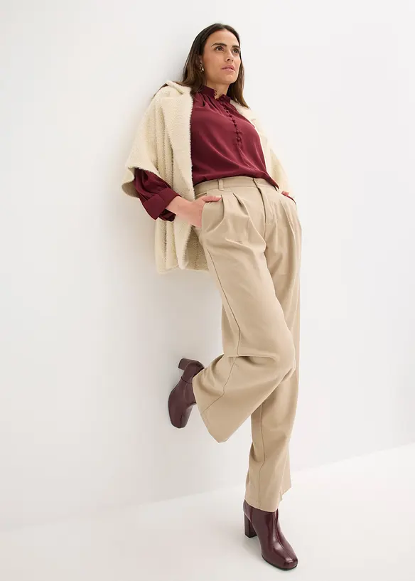 &Scaron;irok&eacute; kalhoty se sklady v pase, bonprix