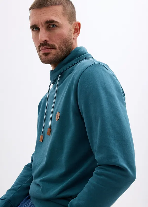 Mikina s &scaron;&aacute;lov&yacute;m l&iacute;mcem, z čist&eacute; bavlny, bonprix