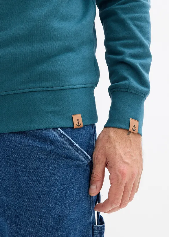 Mikina s &scaron;&aacute;lov&yacute;m l&iacute;mcem, z čist&eacute; bavlny, bonprix