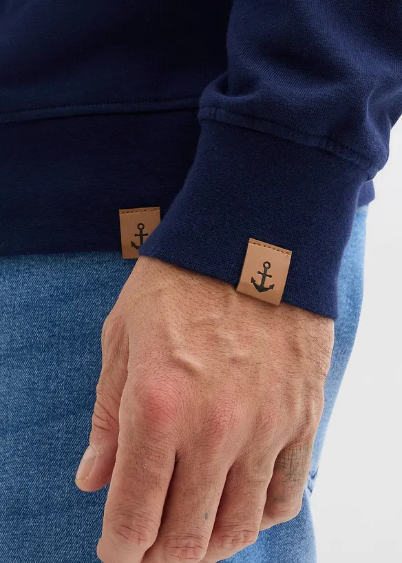 Mikina s &scaron;&aacute;lov&yacute;m l&iacute;mcem, z čist&eacute; bavlny, bonprix