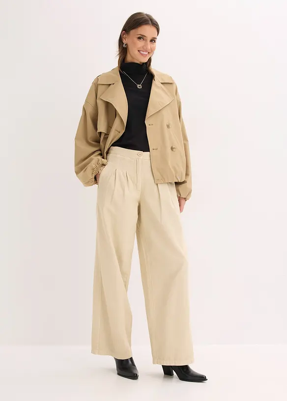 Keprov&eacute; kalhoty z čist&eacute; bavlny, bonprix