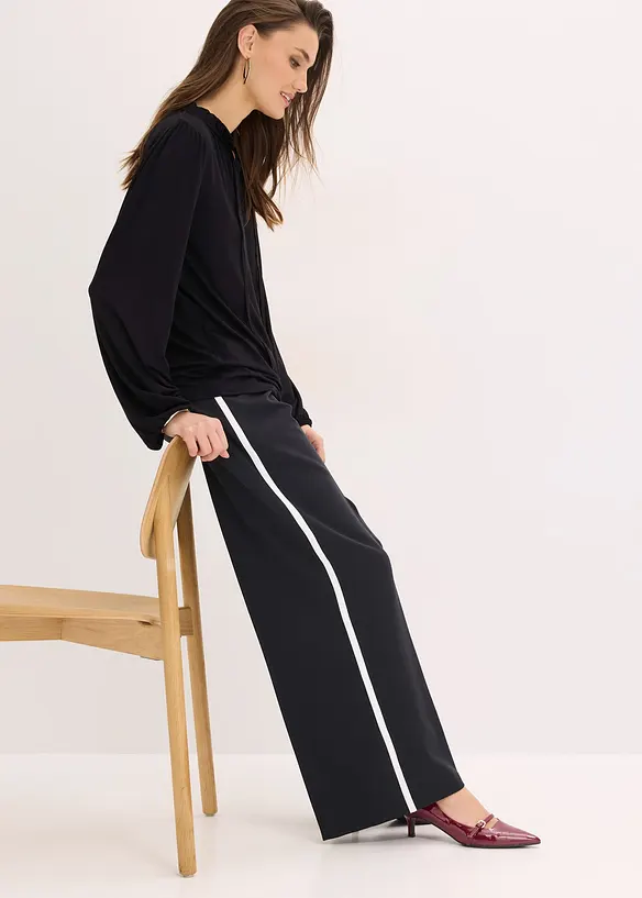 Triko s dlouh&yacute;m ruk&aacute;vem, z visk&oacute;zov&eacute; směsi, bonprix