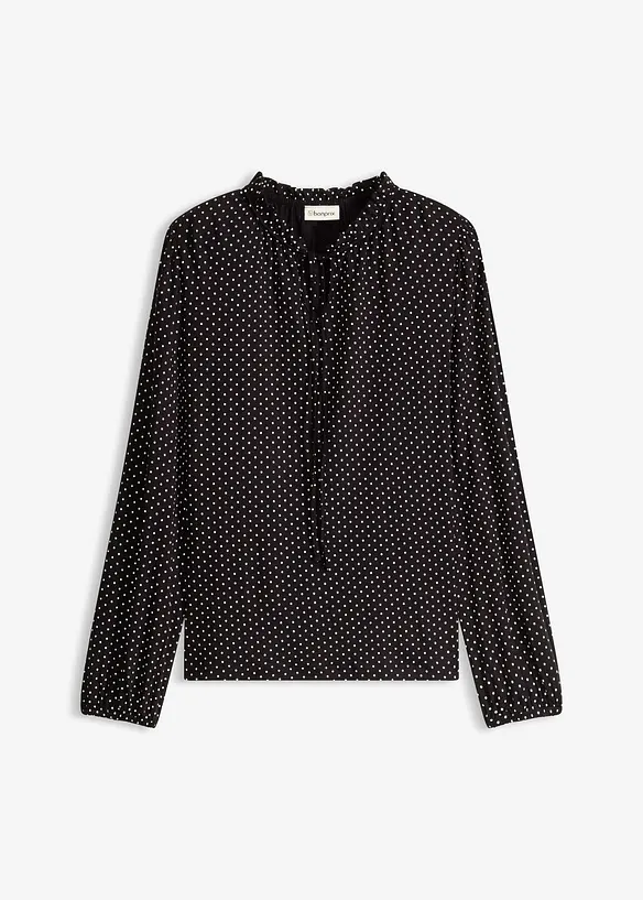 Triko s dlouh&yacute;m ruk&aacute;vem, z visk&oacute;zov&eacute; směsi, bonprix