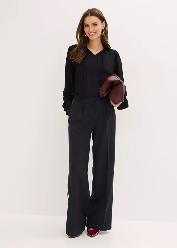 Triko s dlouh&yacute;m ruk&aacute;vem, z visk&oacute;zov&eacute; směsi, bonprix