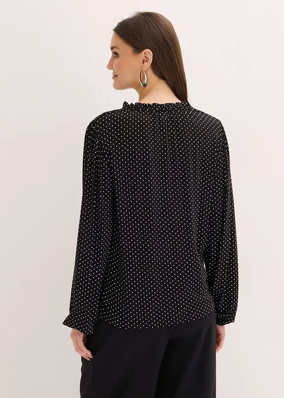 Triko s dlouh&yacute;m ruk&aacute;vem, z visk&oacute;zov&eacute; směsi, bonprix