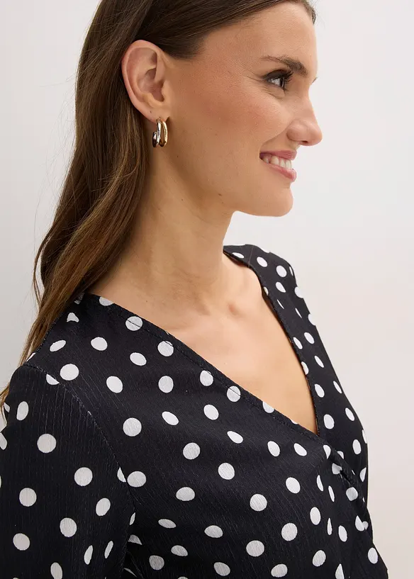 Tričko s dlouh&yacute;m ruk&aacute;vem, ze strukturovan&eacute;ho žerzeje, bonprix