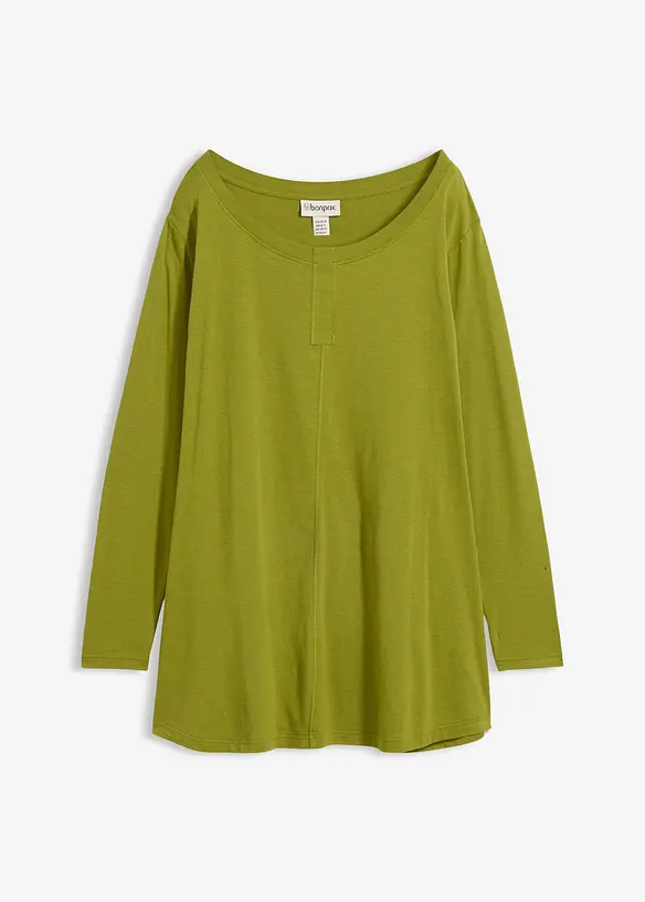 Tričko s dlouh&yacute;m ruk&aacute;vem, ze směsi bavlny a visk&oacute;zy, bonprix