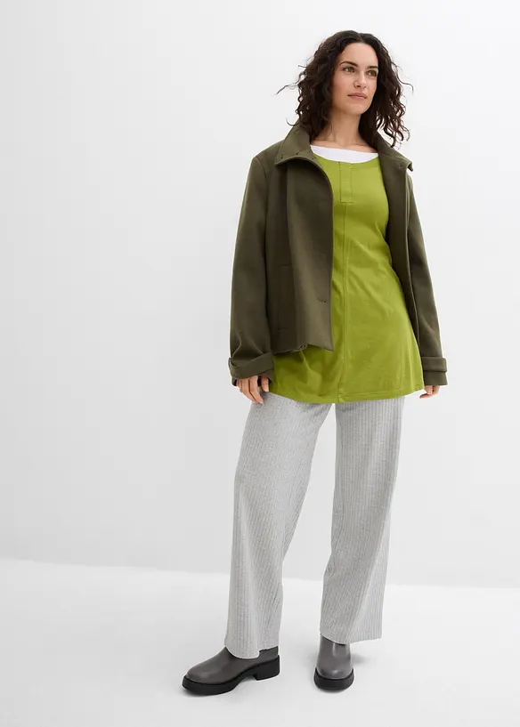 Tričko s dlouh&yacute;m ruk&aacute;vem, ze směsi bavlny a visk&oacute;zy, bonprix