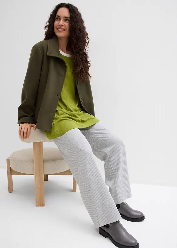 Tričko s dlouh&yacute;m ruk&aacute;vem, ze směsi bavlny a visk&oacute;zy, bonprix