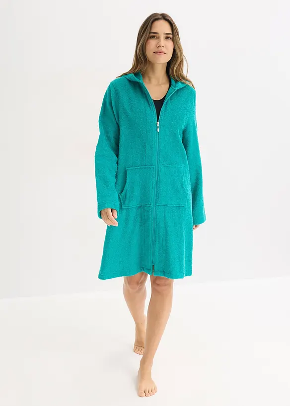 Frot&eacute; župan z organick&eacute; bavlny, se zipem, bonprix