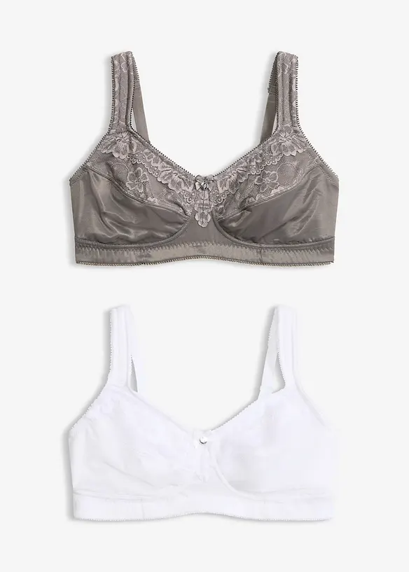 Odlehčuj&iacute;c&iacute; podprsenka bez kostic, s polstrovan&yacute;mi ram&iacute;nky (2 ks v balen&iacute;), bonprix