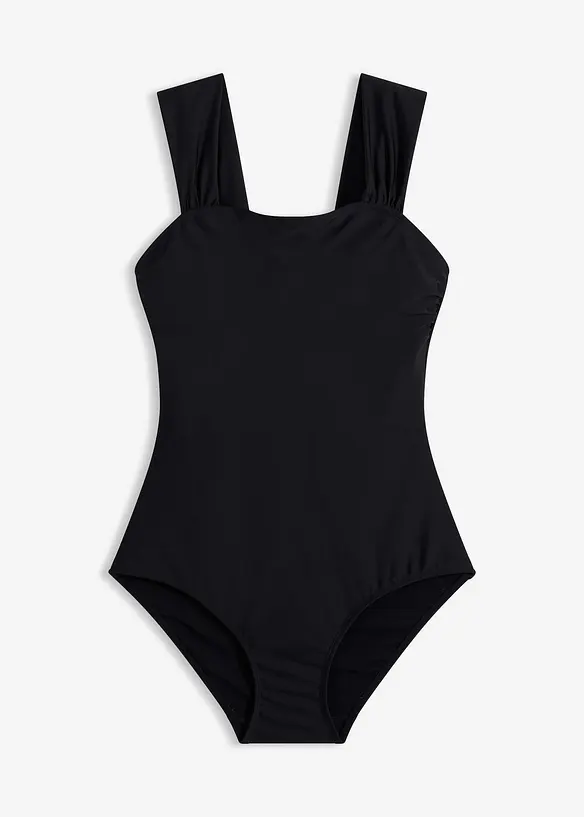 Stahovac&iacute; jednod&iacute;ln&eacute; plavky, středn&iacute; tvaruj&iacute;c&iacute; efekt a &scaron;irok&aacute; ram&iacute;nka, bonprix