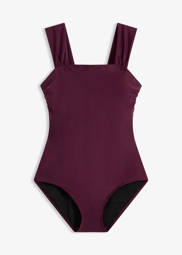 Stahovac&iacute; jednod&iacute;ln&eacute; plavky, středn&iacute; tvaruj&iacute;c&iacute; efekt a &scaron;irok&aacute; ram&iacute;nka, bonprix