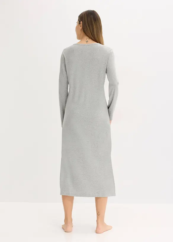 Nočn&iacute; ko&scaron;ile z žebrovan&eacute;ho materi&aacute;lu, s knofl&iacute;kovou li&scaron;tou, bonprix