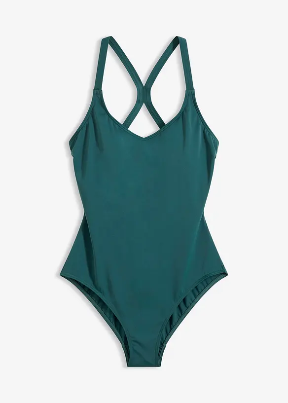 Rychleschnouc&iacute; sportovn&iacute; jednod&iacute;ln&eacute; plavky se sportovn&iacute;mi z&aacute;dy, bonprix