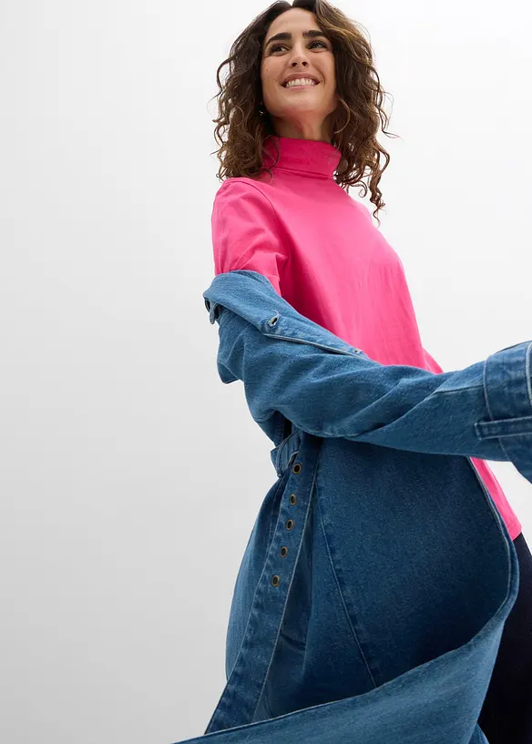 Tričko s rol&aacute;kem, z čist&eacute; organick&eacute; bavlny, bonprix