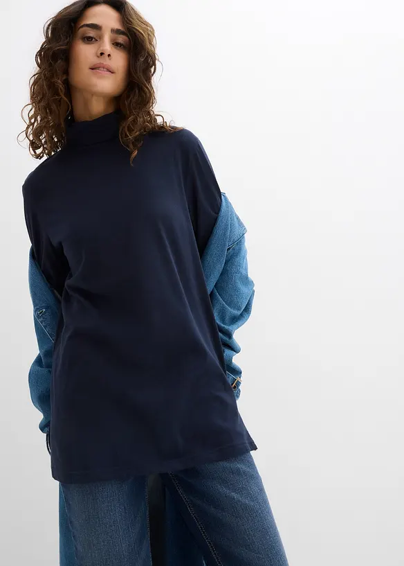 Tričko s rol&aacute;kem, z čist&eacute; organick&eacute; bavlny, bonprix