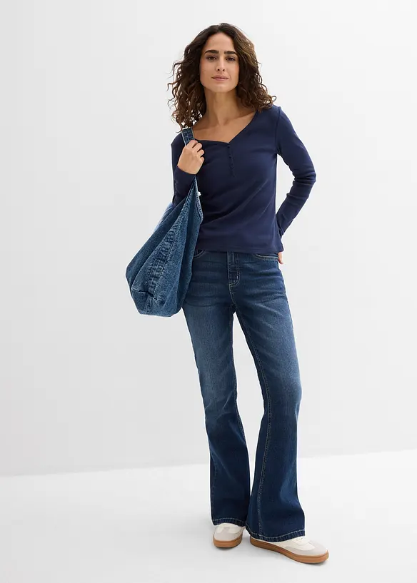 Tričko s dlouh&yacute;m ruk&aacute;vem, z čist&eacute; organick&eacute; bavlny, bonprix