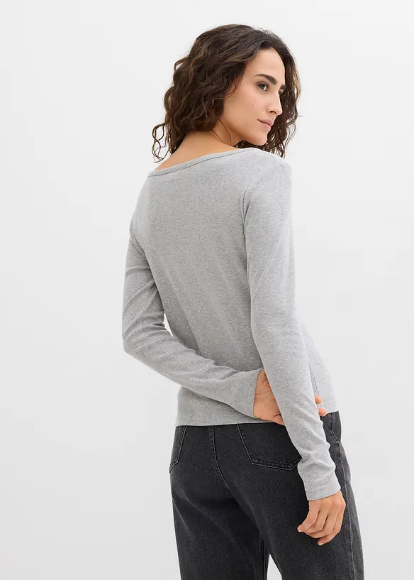 Tričko s dlouh&yacute;m ruk&aacute;vem, z čist&eacute; organick&eacute; bavlny, bonprix