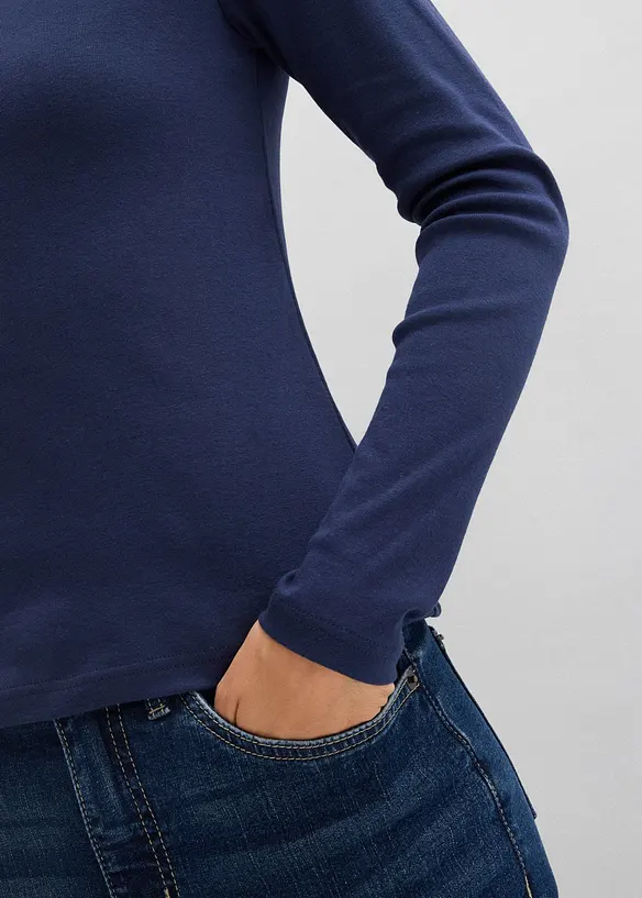 Tričko s dlouh&yacute;m ruk&aacute;vem, z čist&eacute; organick&eacute; bavlny, bonprix