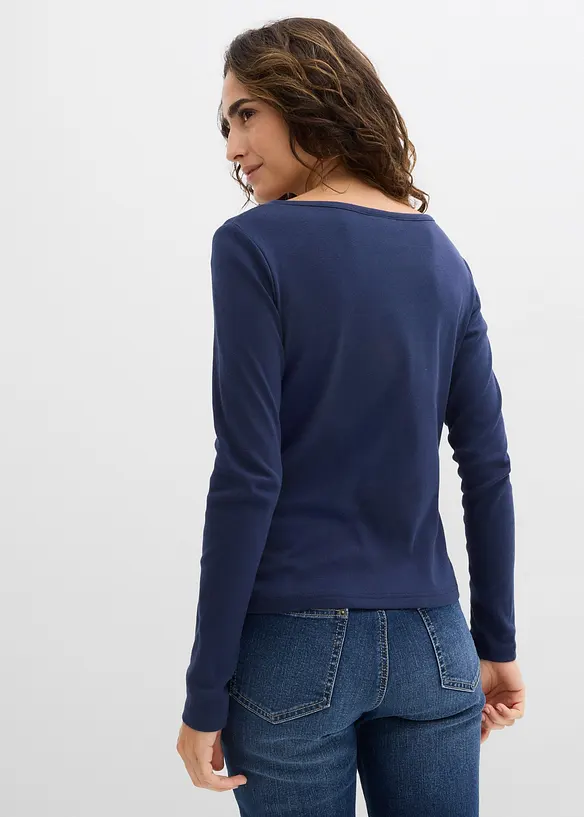 Tričko s dlouh&yacute;m ruk&aacute;vem, z čist&eacute; organick&eacute; bavlny, bonprix