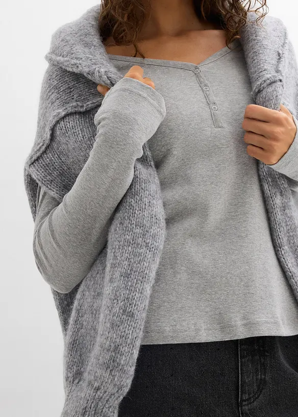 Tričko s dlouh&yacute;m ruk&aacute;vem, z čist&eacute; organick&eacute; bavlny, bonprix