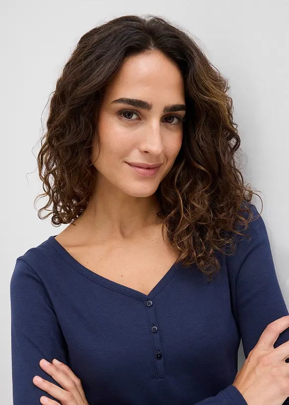 Tričko s dlouh&yacute;m ruk&aacute;vem, z čist&eacute; organick&eacute; bavlny, bonprix