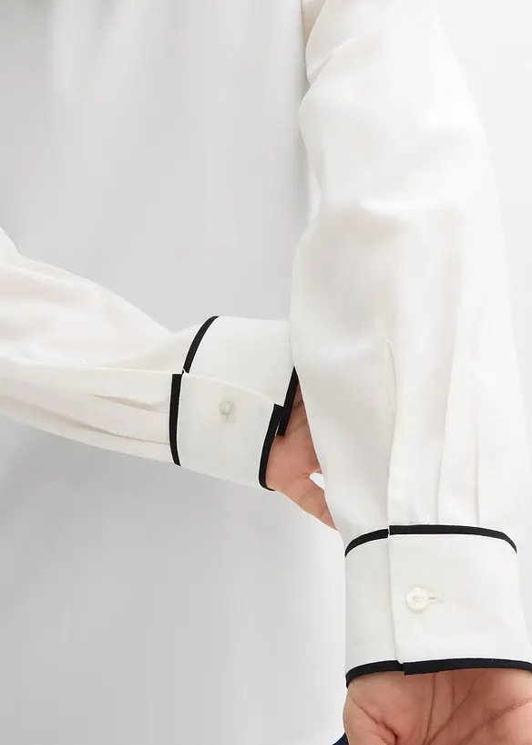 Tunikov&aacute; halenka ze spl&yacute;vav&eacute; visk&oacute;zy, bonprix