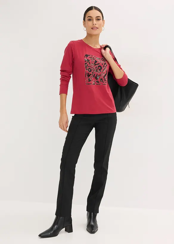 Tričko s dlouh&yacute;m ruk&aacute;vem, s organickou bavlnou, bonprix