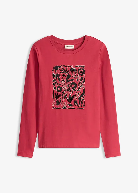 Tričko s dlouh&yacute;m ruk&aacute;vem, s organickou bavlnou, bonprix