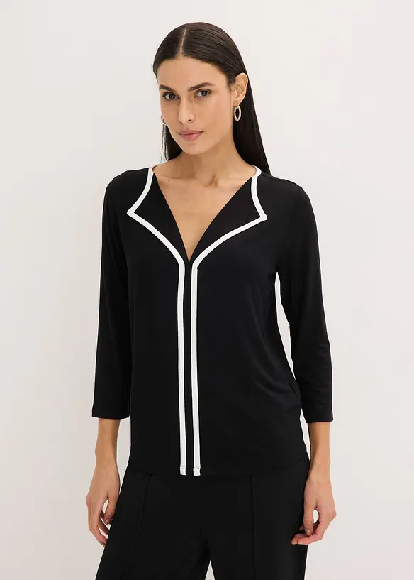 Triko s kontrastn&iacute;m lemem, bonprix