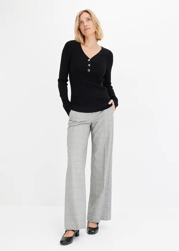 Žebrovan&yacute; svetr s visk&oacute;zou, bonprix