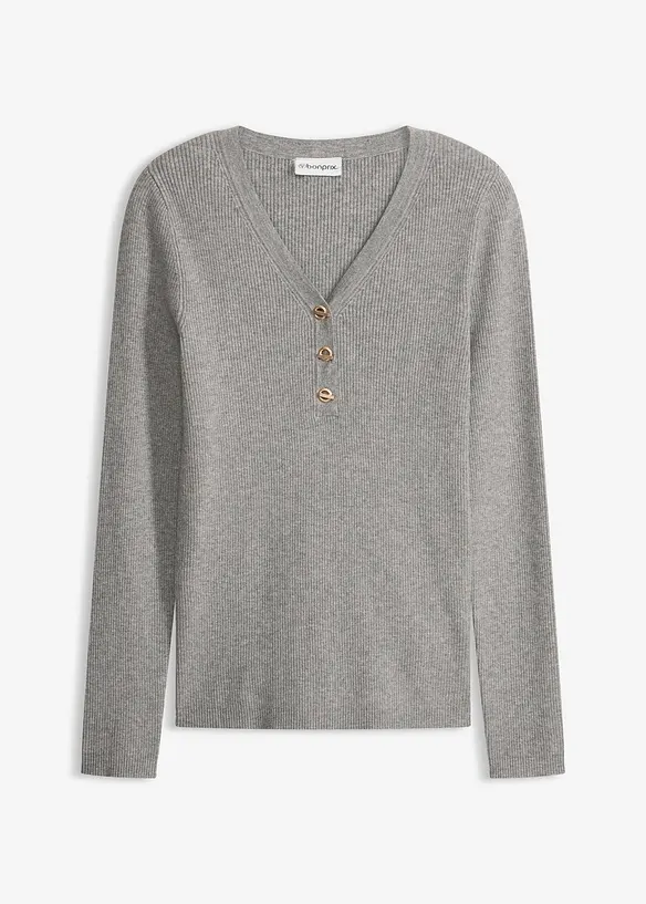 Žebrovan&yacute; svetr s visk&oacute;zou, bonprix