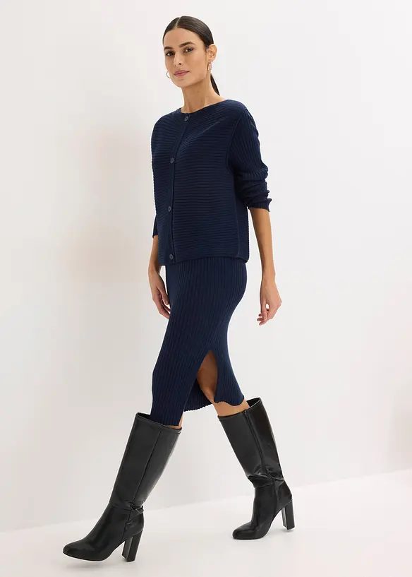 Pleten&eacute; &scaron;aty a vesta (2d&iacute;ln&aacute; souprava), bonprix