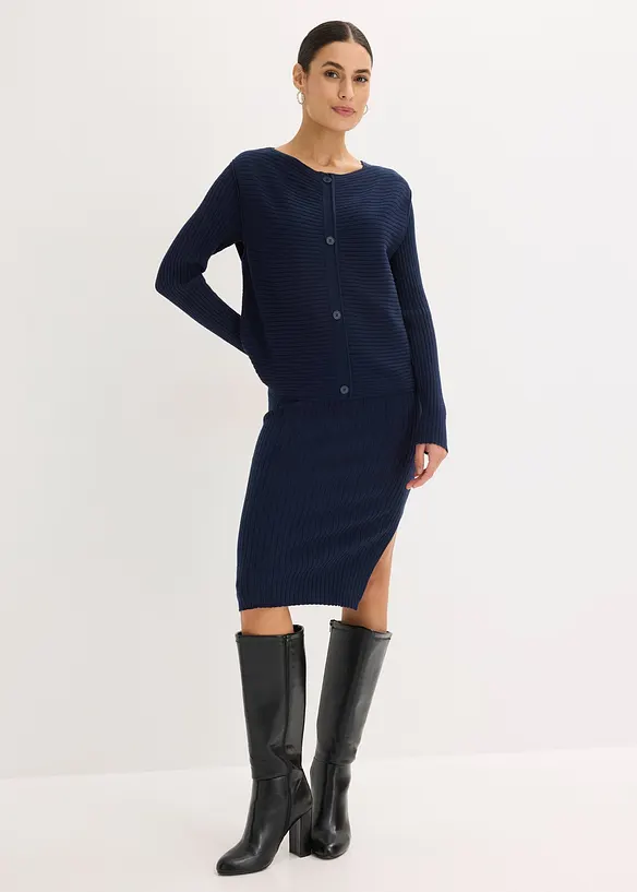 Pleten&eacute; &scaron;aty a vesta (2d&iacute;ln&aacute; souprava), bonprix