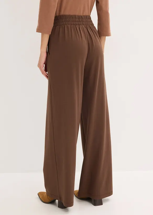 Žerzejov&eacute; kalhoty s ozdobn&yacute;m p&aacute;skem, bonprix